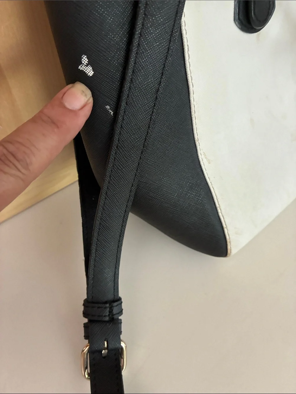 Anne Fontaine Classic Two-Tone Black & White Satchel Handbag